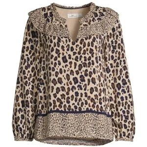 Vineyard Vines Borderline Ruffle Long Sleeve Blouse
